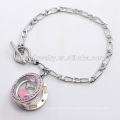 Migetic Design 316l Edelstahl Schmuck NK Kette schwimmenden Glas Speicher Medaillon Armband